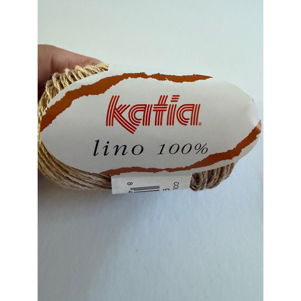 New Katia Lino 100% Linen Yarn 50g Beige Knitting Crochet Eco Friendly Yarn